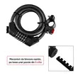 Antifurt bicicleta cu cifru din 5 cifre si suport prindere, lungime cablu 110 cm, aliaj otel, PVC, ABS, anti-taiere, anti-gaurire,  potrivire universala inclusiv bicicleta electrica, motocicleta, trotineta, scuter, MTB, usi