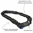 Antifurt bicicleta lant reflectorizant, Fischer, cu cifru, lungime 80 cm, grosime veriga otel 8 mm