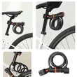Antifurt bicicleta cu suport prindere si functie lumina stop, baterie reincarcabila, West Biking, grosime 1.2 cm, cablu otel, ABS, PVC, inchidere cu cifru iluminat LED , lungime 120 cm, rezistent