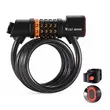Antifurt bicicleta cu suport prindere si functie lumina stop, baterie reincarcabila, West Biking, grosime 1.2 cm, cablu otel, ABS, PVC, inchidere cu cifru iluminat LED , lungime 120 cm, rezistent