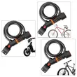Antifurt bicicleta cu suport prindere si functie lumina stop, baterie reincarcabila, West Biking, grosime 1.2 cm, cablu otel, ABS, PVC, inchidere cu cifru iluminat LED , lungime 120 cm, rezistent