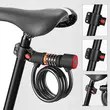 Antifurt bicicleta cu suport prindere si functie lumina stop, baterie reincarcabila, West Biking, grosime 1.2 cm, cablu otel, ABS, PVC, inchidere cu cifru iluminat LED , lungime 120 cm, rezistent
