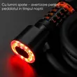 Antifurt bicicleta cu suport prindere si functie lumina stop, baterie reincarcabila, West Biking, grosime 1.2 cm, cablu otel, ABS, PVC, inchidere cu cifru iluminat LED , lungime 120 cm, rezistent