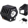 Antifurt mini cu cheie si suport prindere pentru biciclete de oras si electrice, motociclete, trotinete, scutere, sistem antifurt, anti-taiere si anti-gaurire, lungime 78 cm, pliabil, otel+zinc, West Biking, negru