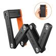 Antifurt pliabil cu cheie pentru bicicleta de oras si electrica, MTB, trotineta, scuter, suport prindere, sac de depozitare, lungime 63 cm, ABS + zinc +PP, rezistent la apa, West Biking, negru cu portocaliu