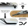 Aspirator de mana portabil puternic, Pro Power, umed si uscat, uz casnic sau auto, 8000Pa, alimentare dubla, wireless reincarcabil, cablu USB, 3x2600mAh, 100W, cablu 5m, 12V, lumina LED, filtru dublu, Roll Fast - resigilat2 