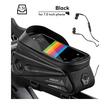 Borseta bicicleta cu husa impermeabila pentru telefon, montare pe ghidon si cadru, compatibila cu telefoane pana la 18 cm lungime, spatiu depozitare 1.5 L, port cablu pentru casti, logo reflectorizant, West Biking, negru
