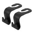 Carlig tetiera scaun auto, suport tip cuier cu carlig dublu, greutate suportata max 5 kg, plastic, 8 x 3.5 x 6.5 cm, Roll Fast, negru, set 2 bucati
