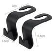 Carlig tetiera scaun auto, suport tip cuier cu carlig dublu, greutate suportata max 5 kg, plastic, 8 x 3.5 x 6.5 cm, Roll Fast, negru, set 2 bucati