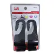 Carlig tetiera scaun auto, suport tip cuier cu carlig dublu, greutate suportata max 5 kg, plastic, 8 x 3.5 x 6.5 cm, Roll Fast, negru, set 2 bucati