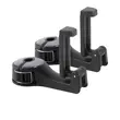Carlig tetiera scaun auto, multifunctional suport telefon, reglabil, rotire 360 de grade, greutate suportata max 10 kg, plastic + ABS, 12 x 9 x 5.5 cm, Roll Fast, negru, set 2 bucati