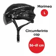Casca bicicleta ciclism, viziera detasabila magnetica, aerodinamica, canale de ventilatie, sistem de reglare, marimea L (56-61 cm), EPS+PC