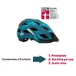 Casca ciclism protectie bicicleta cu LED, PROLINE Urban Plus New York, Fischer, unisex, marimea S/M 52 - 59 cm, turcoaz