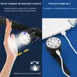 Far bicicleta fata, lanterna LED, senzor miscare, 300 lumeni, baterie 1000 mAh cu autonomie max 15 ore si incarcare USB, potrivire universala inclusiv trotineta, scuter, bicicleta electrica, e-bike, rezistent la apa, lumina bicicleta fata