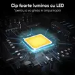 Far bicicleta fata, lanterna LED, senzor miscare, 300 lumeni, baterie 1000 mAh cu autonomie max 15 ore si incarcare USB, potrivire universala inclusiv trotineta, scuter, bicicleta electrica, e-bike, rezistent la apa, lumina bicicleta fata