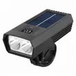 Far bicicleta fata, lampa frontala, lumina fata bicicleta, 200 lumeni, unghi larg vizibilitate 155 grade, lanterna LED, incarcare solara si USB, baterie 650 mAh, multifunctional, potrivire universala inclusiv MTB, rezistent la apa, afisaj digital