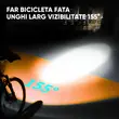 Far bicicleta fata, lampa frontala, lumina fata bicicleta, 200 lumeni, unghi larg vizibilitate 155 grade, lanterna LED, incarcare solara si USB, baterie 650 mAh, multifunctional, potrivire universala inclusiv MTB, rezistent la apa, afisaj digital