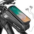 Geanta pentru bicicleta, fixare cadru, suport pentru telefon, impermeabila, West Biking, 1.5 L, negru