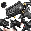 Geanta pentru bicicleta, fixare cadru, suport pentru telefon, impermeabila, West Biking, 1.5 L, negru