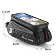 Geanta pentru bicicleta, fixare cadru, suport pentru telefon, impermeabila, West Biking, 1.5 L, negru