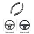 Husa protectie volan, set de 2 piese, potrivire universala pentru volane cu diametru 38 cm, design ergonomic, PVC, Roll Fast, negru cu gri