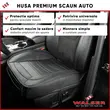 Husa scaun auto, 51 x 53 cm, ofera protectie pentru sezut scaun fata, grosime spuma 8 mm, Fernando, Walser, anti-alunecare, piele PU, design elegant cu buzunare pentru depozitare, Negru, universala