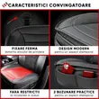Husa scaun auto, 51 x 53 cm, ofera protectie pentru sezut scaun fata, grosime spuma 8 mm, Fernando, Walser, anti-alunecare, piele PU, design elegant cu buzunare pentru depozitare, Negru, universala