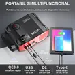 Jump starter auto Utrai Jstar 5, portabil digital multifunctional, compresor, lanterna, functie baterie externa, 12V, 2500A, 27000mAh, 59.2Wh, 150 PSI, port DC, port USB, port tip C