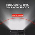Far bicicleta Profesional Ultra-Luminos 1000 lumeni, 5 moduri de iluminare, unghi larg vizibilitate, baterie 2000 mAh, reincarcare USB, lumina fata bicicleta, lampa frontala, laterna LED, compact, portabil, potrivire universala - resigilat3