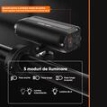 Far bicicleta Profesional Ultra-Luminos 1000 lumeni, 5 moduri de iluminare, unghi larg vizibilitate, baterie 2000 mAh, reincarcare USB, lumina fata bicicleta, lampa frontala, laterna LED, compact, portabil, potrivire universala - resigilat3