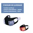 Lumini bicicleta silicon cu baterie, utilizare universala fata sau spate, lumina de avertizare LED de culoare rosie, potrivire universala inclusiv trotineta, scuter, bicicleta electrica, e-bike, rezistent la apa, negru, set 2 buc