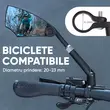 Oglinda bicicleta, scuter, motocicleta cu inaltime reglabila, HD, West Biking, diametru prindere 20-23 mm, rotire 360 grade, antireflex