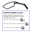 Oglinda bicicleta, MTB, BMX, scuter, motocicleta, HD, reglabila 360 grade, ajustabila, vizibilitate unghi larg, stanga