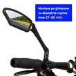 Oglinda bicicleta, MTB, BMX, scuter, motocicleta, HD, reglabila 360 grade, ajustabila, vizibilitate unghi larg, stanga