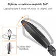Oglinda retrovizoare bicicleta, scuter, motocicleta, MTB, BMX, HD, reglabila 360 grade, ajustabila, vizibilitate unghi larg, stanga