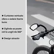 Oglinda retrovizoare bicicleta, scuter, motocicleta, MTB, BMX, HD, reglabila 360 grade, ajustabila, vizibilitate unghi larg, stanga