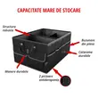 Organizator portbagaj auto, 55x40x26 cm, 8 buzunare, pliabil, multicompartimentat cu capac, prindere curele, poliester, Roll Fast, negru