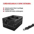 Organizator portbagaj auto, 55x40x26 cm, 8 buzunare, pliabil, multicompartimentat cu capac, prindere curele, poliester, Roll Fast, negru