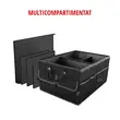 Organizator portbagaj auto, 55x40x26 cm, 8 buzunare, pliabil, multicompartimentat cu capac, prindere curele, poliester, Roll Fast, negru