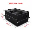 Organizator portbagaj auto, 55x40x26 cm, 8 buzunare, pliabil, multicompartimentat cu capac, prindere curele, poliester, Roll Fast, negru