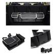 Organizator portbagaj auto, 90x12x25 cm, prindere pe tetiere, 3 buzunare cu inchidere velcro, buzunar sticla apa, Roll Fast, negru