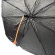 Parasolar retractabil tip umbrela 125 x 65 cm, pliabil, husa depozitare, poliester premium 210T, protectie ridicata UV, pentru parbriz auto, Roll Fast, argintiu cu maner portocaliu