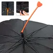 Parasolar retractabil tip umbrela 125 x 65 cm, pliabil, husa depozitare, poliester premium 210T, protectie ridicata UV, pentru parbriz auto, Roll Fast, argintiu cu maner portocaliu