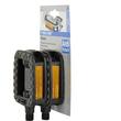 Pedale bicicleta Tour antiderapante, banda reflectorizanta, plastic, Fischer, negru, set 2 pedale
