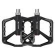 Pedale bicicleta MTB si de oras, cu crampoane, model lat, ergonomice, antiderapante, ultrausoare, impermeabile, rezistente la praf, rulment DU, 11.2 x 8.7 x 1.5 cm, otel si nylon, West Biking, negru, set 2 pedale
