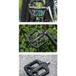 Pedale platforma pentru bicicleta de oras si MTB, model lat, cu crampoane, antiderapante, ultrausoare, impermeabile, rezistente la praf, rulment DU, 10.5 x 13 x 1.9 cm, otel si fibra de nylon, West Biking, negru, set 2 pedale