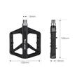 Pedale platforma pentru bicicleta de oras si MTB, model lat, cu crampoane, antiderapante, ultrausoare, impermeabile, rezistente la praf, rulment DU, 10.5 x 13 x 1.9 cm, otel si fibra de nylon, West Biking, negru, set 2 pedale