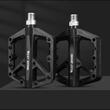 Pedale platforma pentru bicicleta de oras si MTB, model lat, cu crampoane, antiderapante, ultrausoare, impermeabile, rezistente la praf, rulment DU, 10.5 x 13 x 1.9 cm, otel si fibra de nylon, West Biking, negru, set 2 pedale