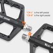 Pedale platforma pentru bicicleta de oras si MTB, model lat, cu crampoane, antiderapante, ultrausoare, impermeabile, rezistente la praf, rulment DU, 10.5 x 13 x 1.9 cm, otel si fibra de nylon, West Biking, negru, set 2 pedale