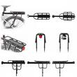 Portbagaj bicicleta MTB spate cu stop reflectorizant rosu, prindere pe tija, sarcina maxima 50 kg, 55 x 14.5 cm, aluminiu, kit montare inclus, West Biking, negru